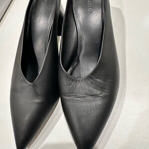 Vince Le Ralston Women's Black Leather Slip On Heel